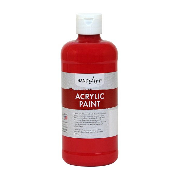 Acrylic Paint 16 oz, Brite Red, PK3